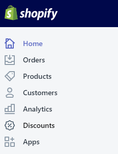 쇼피파이 shopify 사용자 기초 설정 방법 운영 매뉴얼 - 왼쪽 상단 운영 메뉴
